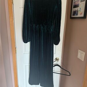 Elegant Dark Green Velvet jumpsuit